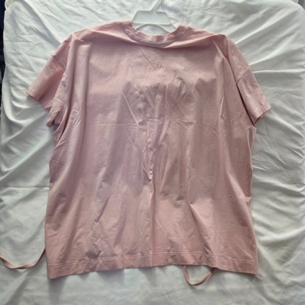 Lululemon Pima Cotton Tie Waist T-Shirt Pink 8 - Picture 5 of 9